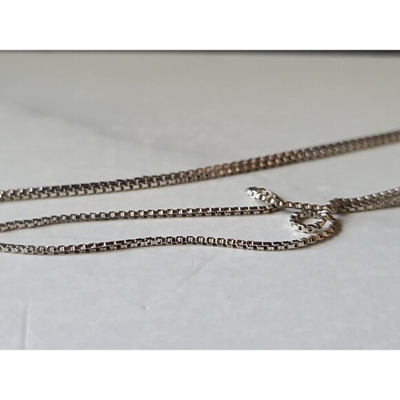 925 Sterling Silver Box Chain Necklace Vintage Italy - Picture 6 of 10